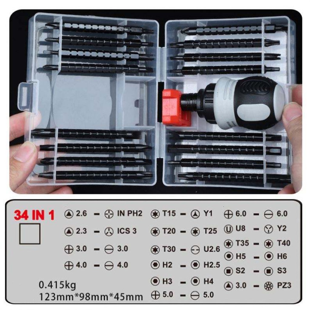 🔥🔥24 in 1 DlY Screwdriver Set Magnetic Compact and Portable Ratchet Screwdriver