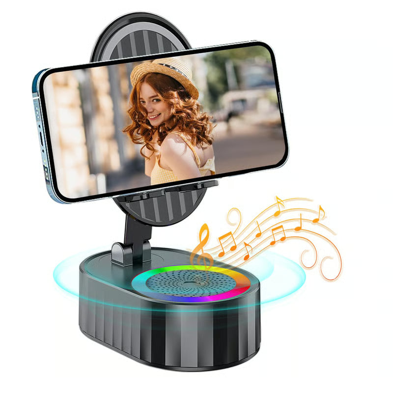 ⚡Flash Sale: 70% Off🔥2025 Upgraded Cell Phone Stand with Induction Speaker/Power Bank/Atmosphere Light