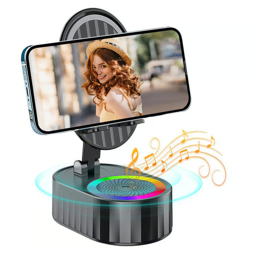 ⚡Flash Sale: 70% Off🔥2025 Upgraded Cell Phone Stand with Induction Speaker/Power Bank/Atmosphere Light