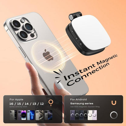 Mobile phone magnetic selfie fill light live shooting mini portable makeup mirror foldable pocket light LED light