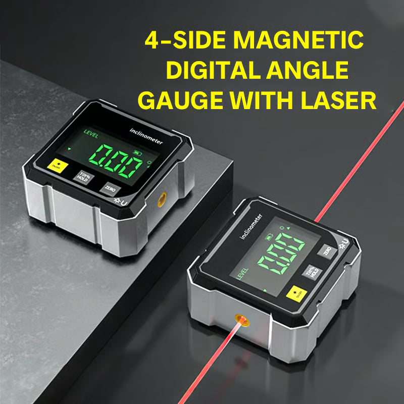 🔥🔥Limited-time offer: only$ 11.37🔥4-Side Magnetic Digital Angle Gauge with Laser