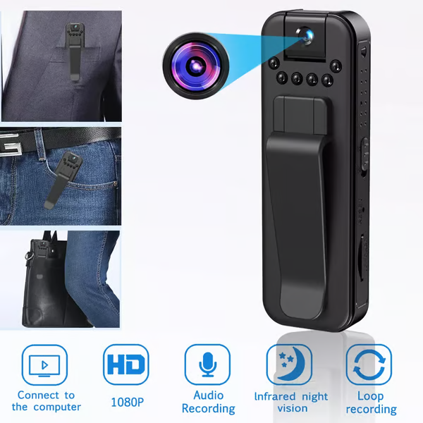 🏆Flash Sale⚡ 50K+ SOLD! Almost Gone-🔥HD 1080P Rechargeable Mini Body Camera With Night Vison&Rotating Lens📷️