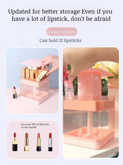 Transparent Large Capacity MultiCompartment Visual Lift Transparent Lipstick Organizer Dustproof Lipstick Desktop Storage Box