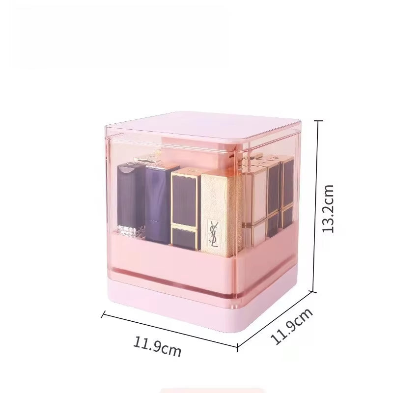 Transparent Large Capacity MultiCompartment Visual Lift Transparent Lipstick Organizer Dustproof Lipstick Desktop Storage Box
