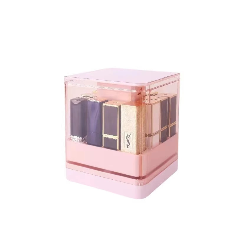Transparent Large Capacity MultiCompartment Visual Lift Transparent Lipstick Organizer Dustproof Lipstick Desktop Storage Box