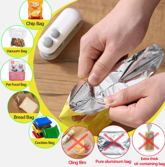 Mini Sealer Small Household Hand Pressure Sealer Portable Snack Plastic Bag Heat Sealing Machine