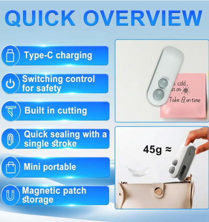 Mini Sealer Small Household Hand Pressure Sealer Portable Snack Plastic Bag Heat Sealing Machine