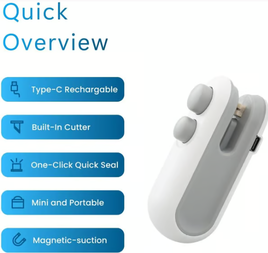 Mini Sealer Small Household Hand Pressure Sealer Portable Snack Plastic Bag Heat Sealing Machine