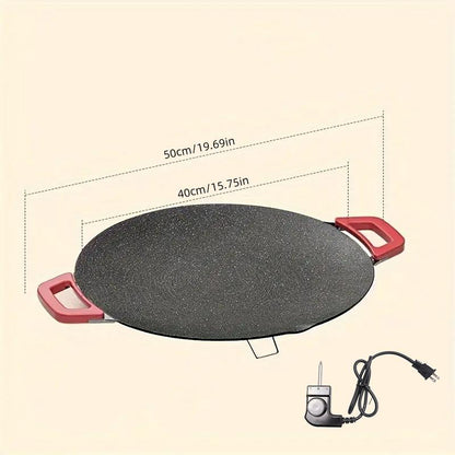 Portable Electric Korean BBQ Grill, Indoor Smokeless Grill, Non-stick Grill Pan, Adjustable Temperature Control, Nonstick Surface, Asador de Carne