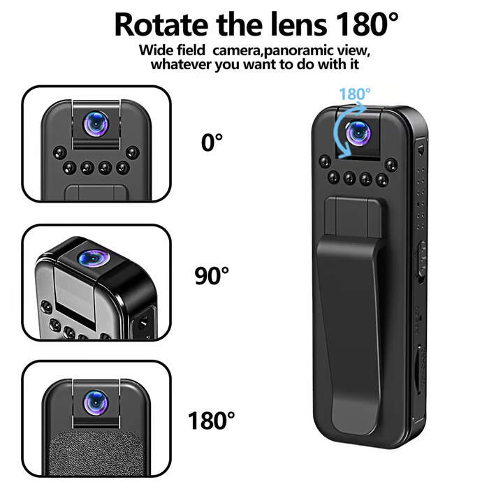 🏆Flash Sale⚡ 50K+ SOLD! Almost Gone-🔥HD 1080P Rechargeable Mini Body Camera With Night Vison&Rotating Lens📷️